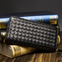 New male-style wallet Han version Tide Men Fashion Handwoven Money Clip for long bag mens leather clips hand grip bag