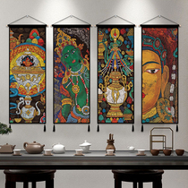 Tibetan culture hanging cloth background cloth ethnic style homestay decoration tapestry living room fabric bedroom bedside decoration hanging painting