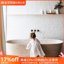 Under the banana) Inside) Nordic small white brick ins extreme poverty style niche retro soft light brick bathroom kitchen bathroom wall brick