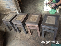 (Material ancient custom) Sichuan Ebony Yew gloomy material small square stool living room dining chair bench