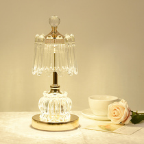 Desk lamp bedroom bedside lamp light luxury Net red ins girl creative retro ornaments Nordic crystal glass atmosphere lamp