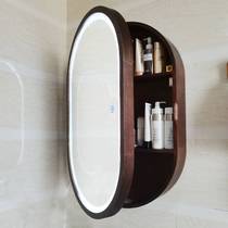  Oval bathroom mirror cabinet Storage Wall-mounted dressing makeup toilet Bathroom mirror Wall-mounted full-length mirror