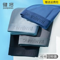 Jianmen mens underwear mens cotton antibacterial boxer green summer thin boxer pants antibacterial streak 2021 New