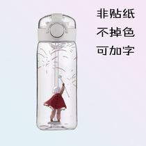 Light Encounters Water Glasses Straw Cups Hand Slingshot Cover Plastic Transparent Face Value Super Cute Fall and Cartoon Game Cartoon