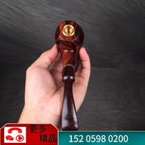 Haihuang oil pear old material pipe Hainan Huanghua pear wooden pipe boss cigarette mouth tiger skin pattern mountain water pattern spider pattern