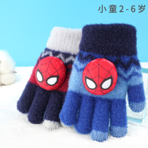 Children's five-finger gloves winter children's kindergarten cold-proof sub-finger cartoon new 2-6-year-old warm wool gloves