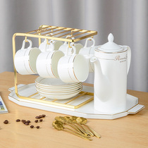 Sifu European small luxury ceramic coffee cup set Mug Simple household coffee cup saucer Afternoon tea cup