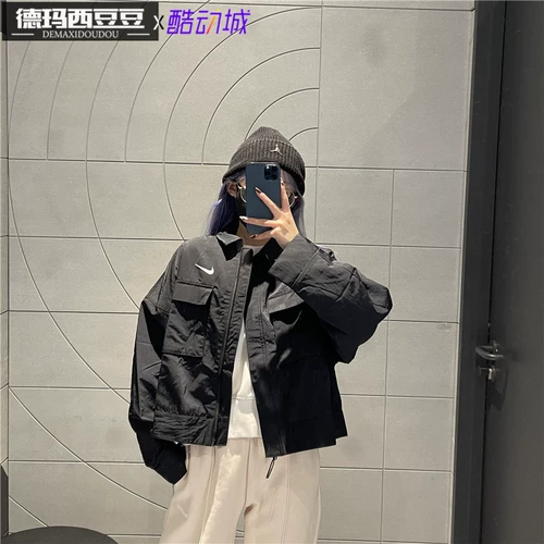 Counter Подлинная Nike Nike Sportswear Женская рабочая работа короткая карманная лапсептическая куртка DM6244