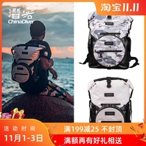 Seaplay waterproof bag shoulder backpack split diving bag storage flippers bag large capacity wear-resistant 25-35L