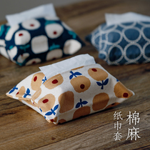 Frost mountain cotton and linen paper box ins Wind tissue set Japanese paper box living room zakka napkin tissue box drawing paper set