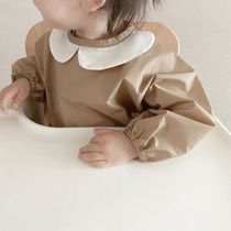Outlet Korea Baby Food Meal Pocket Waterproof Anti-Dirty Bib Anti-Dress Child Drawing Apron Eating Hood Coat Long Sleeves