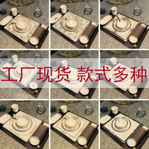 Club dishes Hotel table tableware set High-end restaurant luxury box Ceramic dishes Commercial logo customization