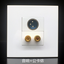 Two-digit male Kanong head panel 86 type welding-free microphone wiring 2 head audio banana head 5 1 surround sound socket