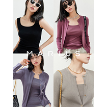 MARIUS -- Inexplicable to shape GER high-end 17 5 μm knitted seamless round collar cardiopouses U collar vest