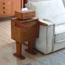 Memi Park robot bookcase storage small side cabinet solid wood floor cabinet Nordic living room light retro medieval furniture