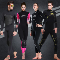 Shark Bart cold-proof 3MM warm diving suit mens one-piece long-sleeved swimsuit female full body professional Deep Diving Snorkeling winter swimming