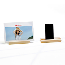 Wooden mobile phone card dual-use desk calendar custom 2020 photo making diy personalized creative solid wood calendar custom