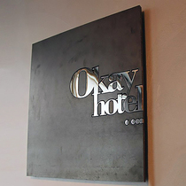 Personality iron plate signboard inlaid stainless steel character Company billboard design custom-made door bronze medal creative nameplate