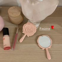 Xin Gang help grocery shop Rose flower small makeup mirror Hand-held makeup mirror Student portable portable small mirror