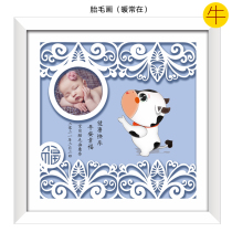 Auspicious Boy Bull Baby Born Gift Custom 12 Zodiac Fetal Hair Paintings Infant Souvenirs Warm up to 2021