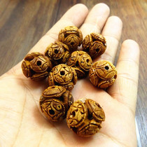 diy handmade material genuine peach carving Dragon grain peach kernel baby Jewelry pendant pendant Ball Road road two