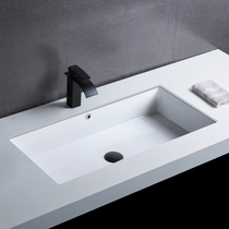 Bathroom large size ceramic countertop basin Oversized flat-bottomed washbasin 80cm long semi-embedded washbasin basin