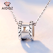 pt950 platinum small waist necklace girls Korean version of white gold pendant small fresh clavicle chain Forest department couple necklace