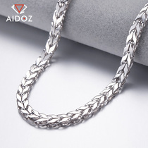 New platinum necklace mens white gold Chopin necklace pt950 platinum keel chain weight can be customized thick and wide surface