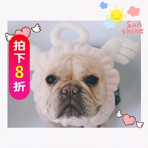 Pet cute super pink cute little angel hairband Corgi Pago Bulldog headdress I am a little French bucket