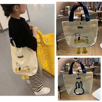 Korean version thickened cute cartoon three-dimensional duck handbag messenger bag shoulder canvas bag hand bag INS large bag 6