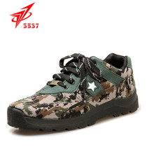 3537 Jiefang shoes men camouflage shoes women canvas work training Labor protection shoes wear-resistant construction site rubber shoes military training shoes