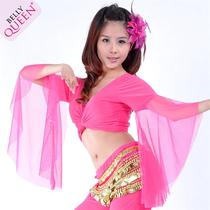  Belly dance tops Indian dance costumes shawls ties knotted practice clothes practice clothes mesh tops