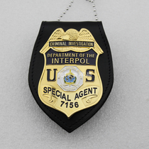 United States badge crime investigation DEPARTMENT OF INTERPOL agent badge multifunctional wallet