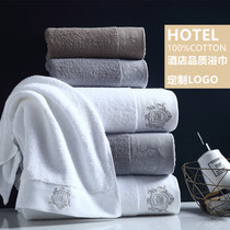 Five-star hotel bath towel white cotton hotel special thickened large cotton does not lose hair Household water absorption customization