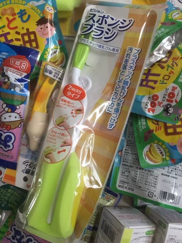 Pigeon, японское детское поролоновое моющее средство для бутылочек для младенца, ручка, ершик для бутылочки