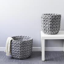 High-end light luxury Nordic clothes storage bucket storage basket American enlarged woven basket storage basket homestay laundry basket