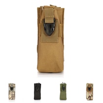Outdoor storage bag tactical vest accessory bag waist hanging accessories molle bag walkie talkie bag Kettle bag Black
