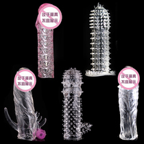 Baile soft rubber Mace adult male lock essence thickened glans vulgaris condom with Thorn shock set sex products