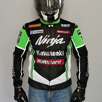 Motorcycle riding suit Mens thin mesh fall-proof breathable motorcycle suit Racing suit fat plus size Kawasaki green