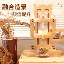 Hamster kettle Bottle Golden Bear drinking water dispenser Drinking water kettle bracket Water feeder Ball rack Solid wood vertical
