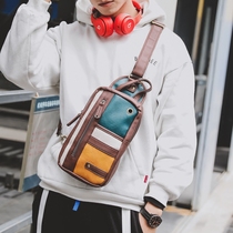 New Fashion Casual Retro Mens Chest Bag Han Edition Mens Bag Vertical small backpacks Single shoulder diagonal satchel bag back