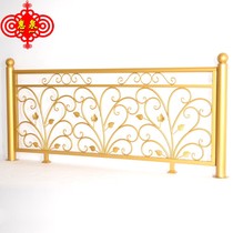  High-end golden stair handrail Nordic wrought iron attic railing Interior decoration partition bay window guardrail balcony fence