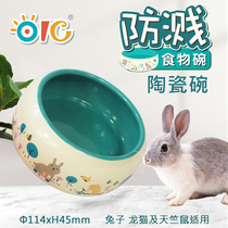 Rabbit Ceramic Food Basin Big Number Rabbit Dragon Cat With Hedgehog Guinea Pigs Anti-Splash And Splash Bowl Feed Box geranium Supplies