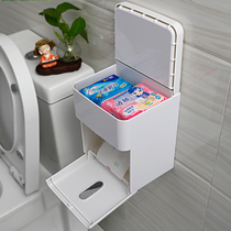 Toilet tissue box toilet tissue rack non-perforated wall-mounted toilet paper rack bathroom paper roll paper box