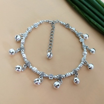 Original Yunnan ethnic style special foot jewelry retro Tibetan silver sweet flower Bell anklet accessories female JL038