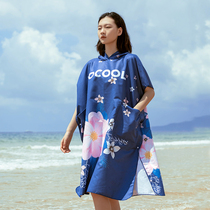 Quick-drying bath towel Swimming towel Quick-drying portable beach towel supplies Large absorbent towel Sports fitness cloak Bathrobe female