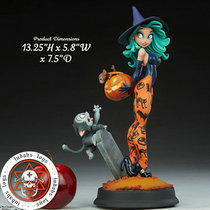 Sideshow 300754 13-inch Pumpkin Witch Pumpkin Witch Animation Statue