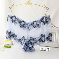 Net red 75-250kg plus size sexy lace printing boxer pants color rose pattern cotton crotch less