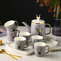 Nordic ceramic tea set Tea Tea Tea Cup household cup set modern simple living room light luxury water Cup