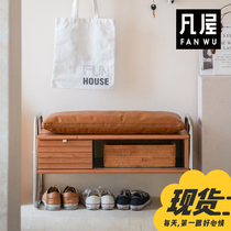 Fan House Original Lucky Changing Shoes stool Shoes Stool solid wood Home doorway can sit on the bench Bench Foot Stool